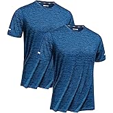 TACVASEN 2 Pack Mens Workout Short Sleeve Athletic Dry Fit Shirts Running Gym Crewneck T-Shirts