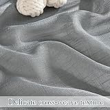 PONY DANCE Grey Voile Curtains 2 Panels 52x84 Eyelet Top Linen Texture view 8