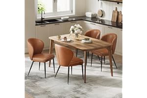 VASAGLE EKHO Collection - Dining Chairs Set of 4, Upholstered Kitchen Chairs, Comfortable Seat, Synthetic Leather with Stitch