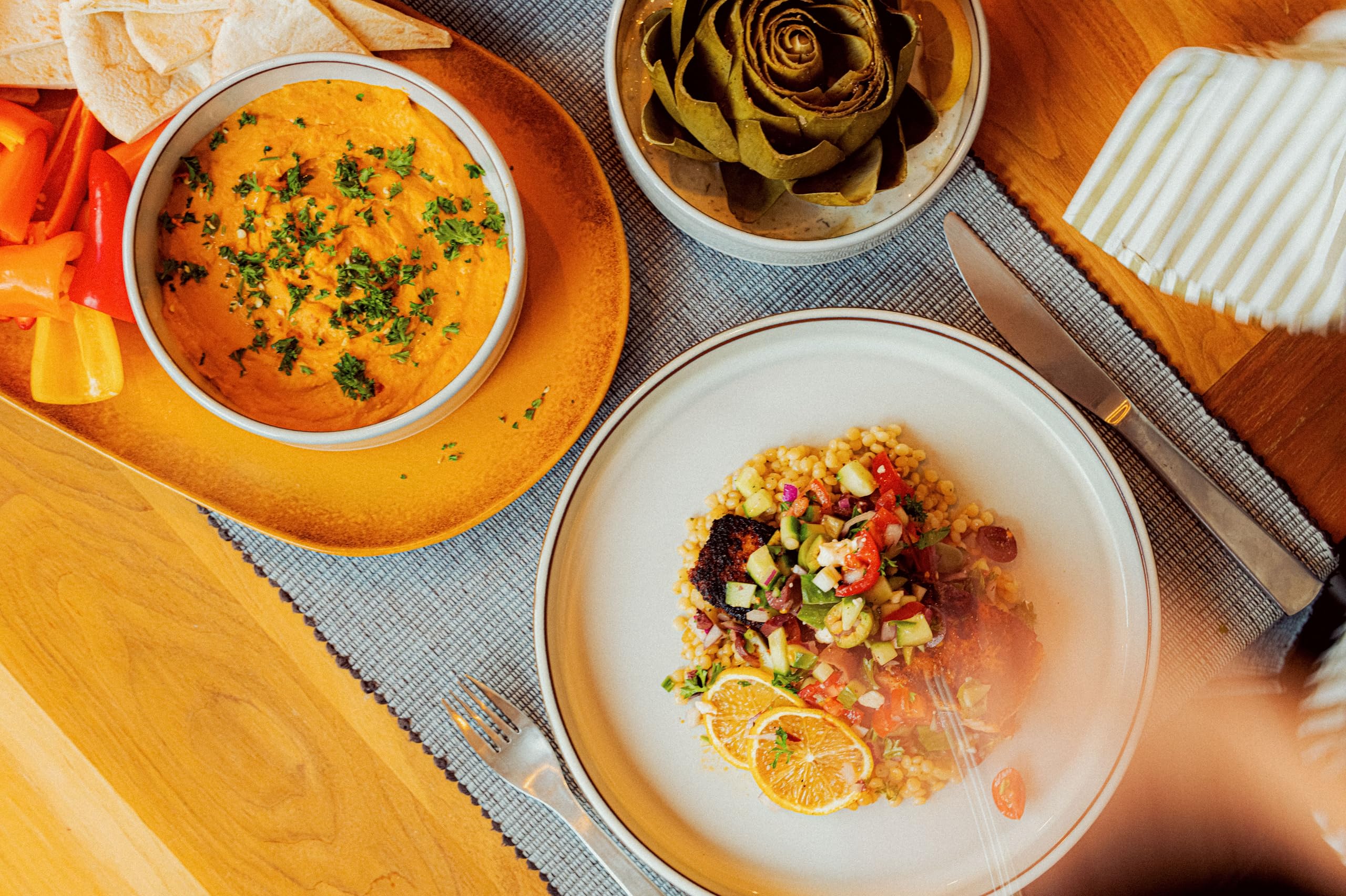 Bloomhouse Santorini Mist Double Bowl Terracotta Reactive Glaze Plates and Bowls Dinnerware Set - Moonstone White, Service for Four (16pcs)