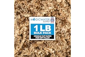 MagicWater Supply Crinkle Cut Paper Shred Filler - 1LB Kraft - Decorative & Protective Packaging for Bridesmaid Gifts & Bridesmaid Proposal Gifts Holiday Stuffers Birthdays Wedding & Anniversaries