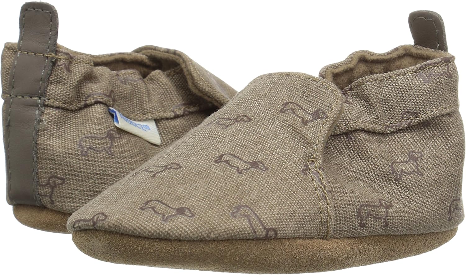  | Robeez Kids' Slip on, Canvas, Puppy Love Crib Shoe | Sneakers