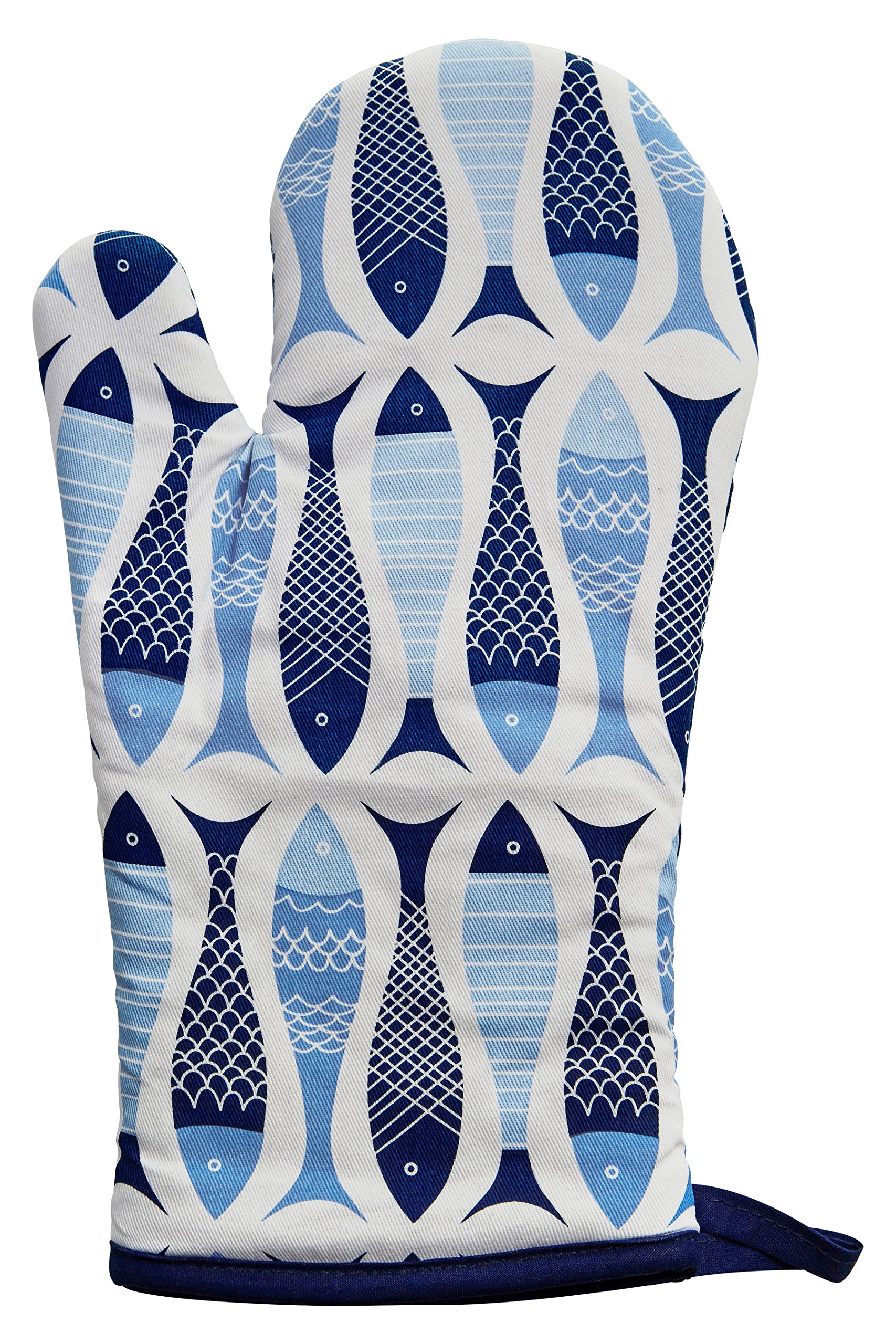 Premier Housewares Pisces Kitchen Oven Glove - Blue, 19 x 31 x 3 cm