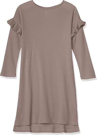 Amazon ペアマノン 長袖 ワッフル 肩フリル ガールズ ワンピース ワンピース チュニック 通販