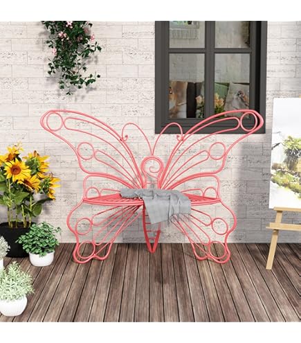 Red Barrel Studio Carved-back Floral Garden Bench Hi-Line Gift Ltd