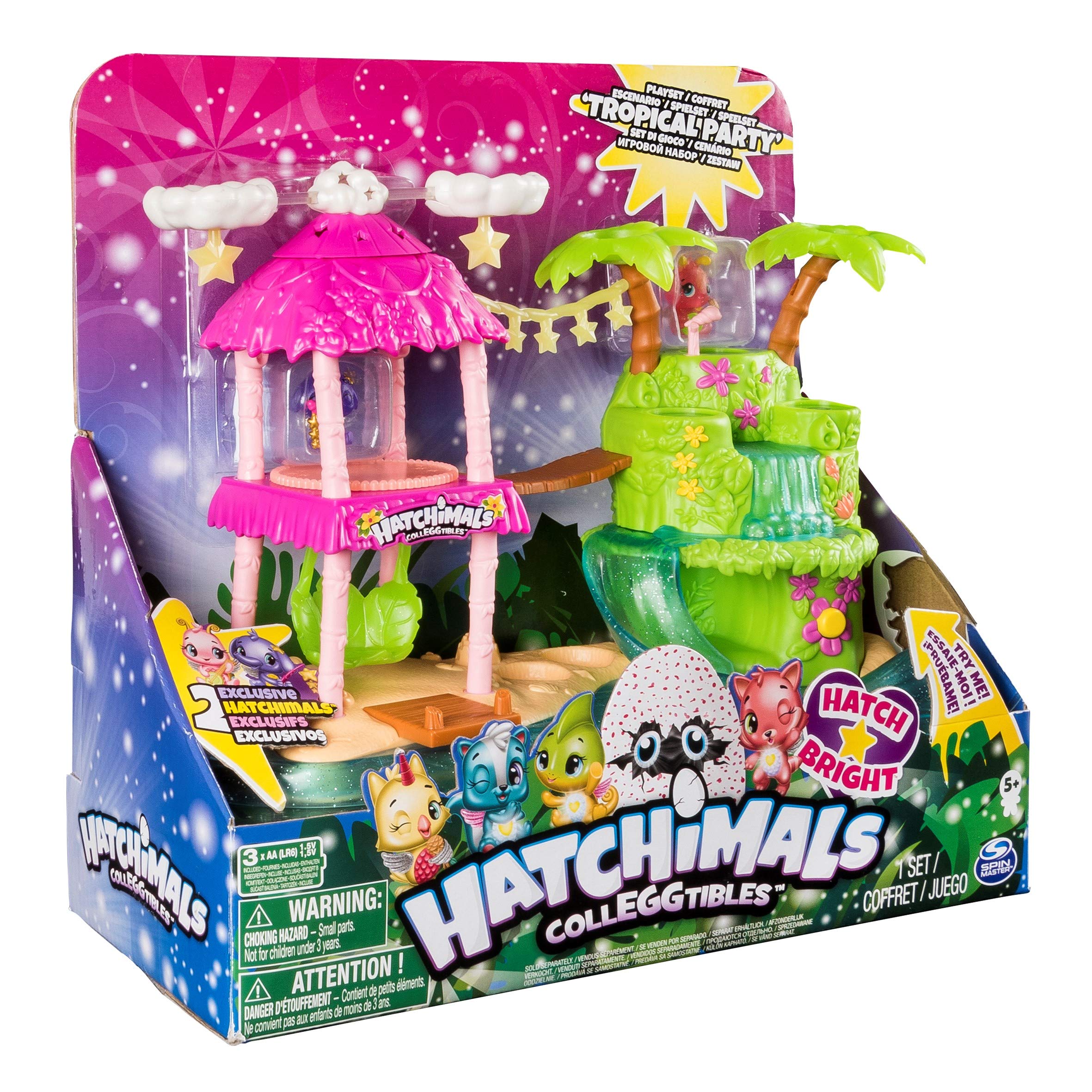 Hatchimals CollEGGtibles — Tropical Party Playset with Lights, Sounds