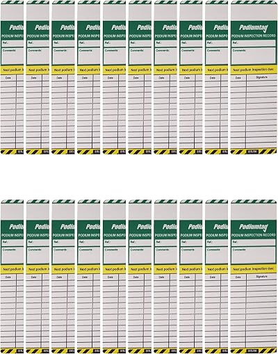 BPS Access Solutions Podium Tag Inserts x20 Waterproof Site Safety UK Made
