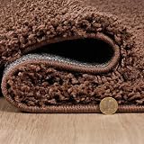 Abaseen Shaggy Rug 160x230 cm Mocha Thick Pile Non-Slip Living Room view 5