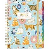 2027 Cats Planner Weekly and Monthly, 6.4"x 8.5", Monthly Tab | January 2027-December 2027, Cute Planners with Elastic Closure, Inner Pocket - Cats