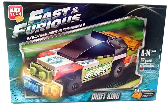 Block Tech - Fast & Furious Drift King Car - 62pc Official Movie Merchandise