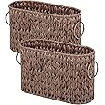 GRANNY SAYS Toilet Paper Storage, 2-Pack Toilet Paper Basket for Bathroom, Toilet Paper Holder With Storage, Toilet Paper Organizer for 6 Mega Rolls, Waterproof Bathroom Storage Baskets, Brown