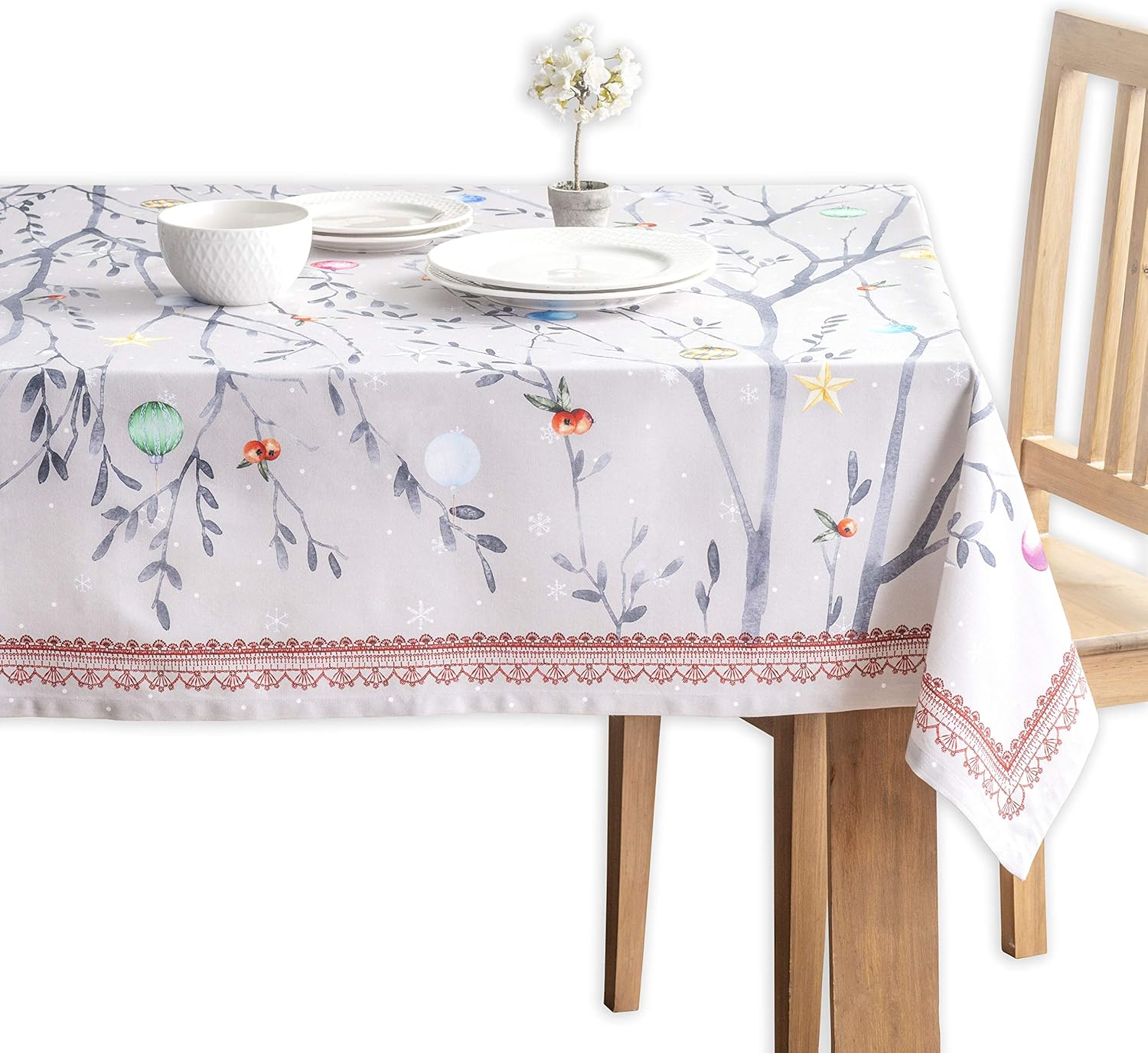 Best christmas table cloth 72 inch