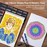 Shuttle Art 138 Colour Pencils Set with Sketch Pad Book Extenders Case 4 view 4