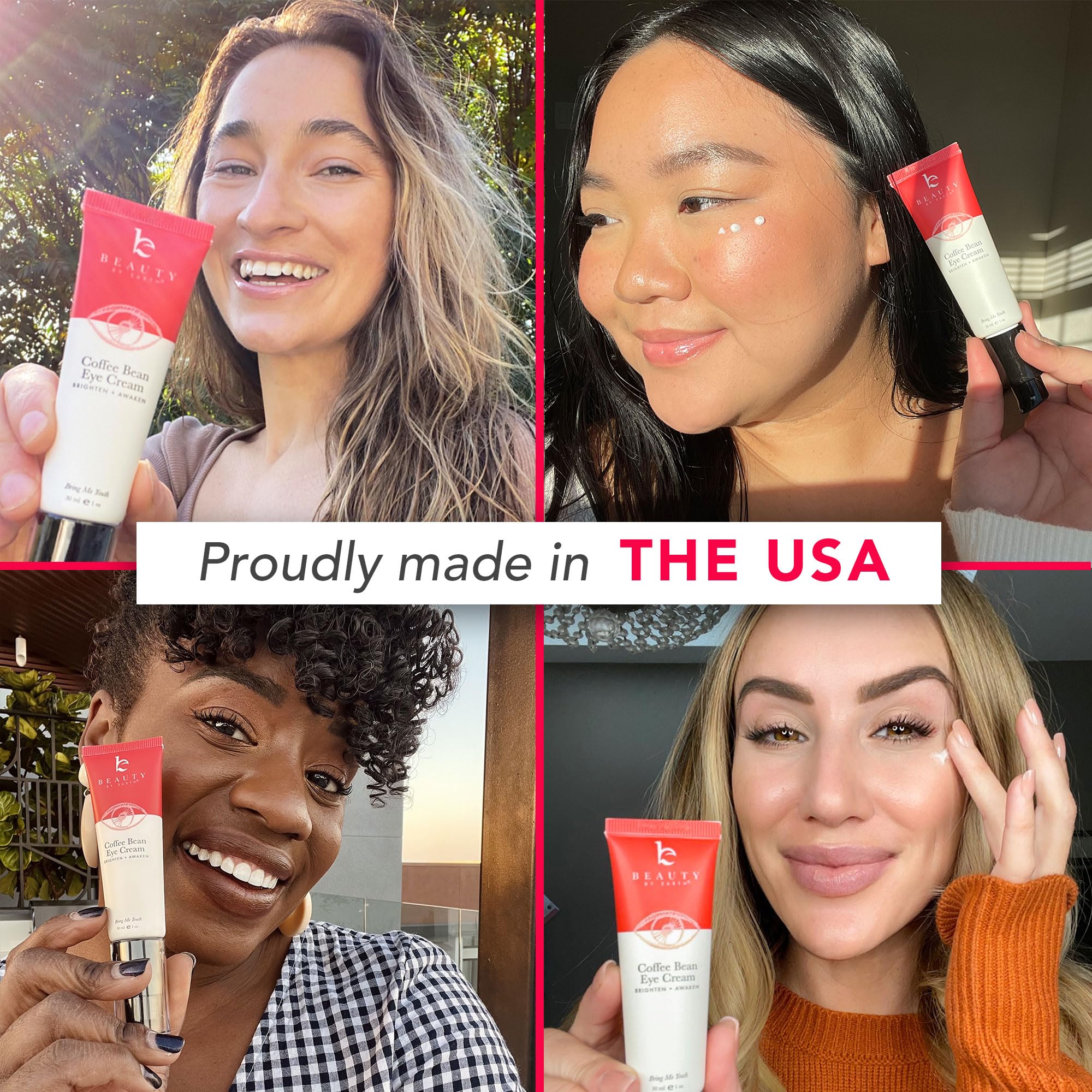 Beauty by Earth Caffeine Eye Cream for Puffiness & Bags Under Eyes - USA Made with Natural & Organic Ingredients, Under Eye Cream for Dark Circles with Glycerin & Vitamin E, Brightens & Refreshes