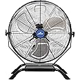 iLiving Wall Mounted/Floor Stand Variable 20 Inches Speed Indoor/Outdoor Fan, Industrial grade for Patio, Greenhouse, Garage, Workshop, and Loading Dock, 4650 CFM, Black