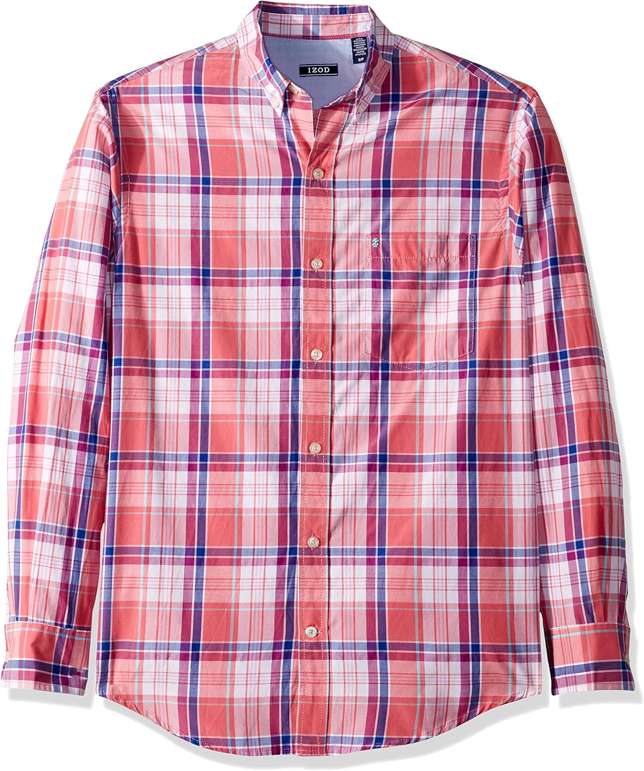 IZOD Men's Breeze Long Sleeve Button Down Plaid Shirt at Amazon Men’s