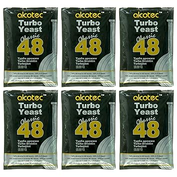 6x Alcotec Turbohefe 48h Classic, bis 21% Alkohol (6 Packungen)