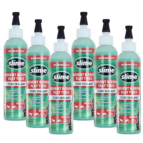Slime 10003-6PK Bike Tube Puncture Repair Sealant, Prevent and