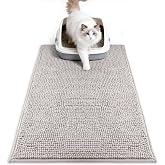 Pieviev Soft Chenille Cat Litter Box Mat, Ultra Absorbent, 28'' x 22'' | Long Plush Chenille Traps Cat Deeply, Waterproof Tpr Anti-Slip Backing, Absorbs Moisture, Machine Washable Cat Mat