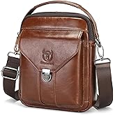 LUKZIJAES Small Shoulder Bag for Men Work Business Crossbody Messenger Bags Genuine Leather Travel Mens Handbags Purse