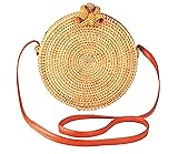 Handwoven Round Rattan Bag for women | Handmade