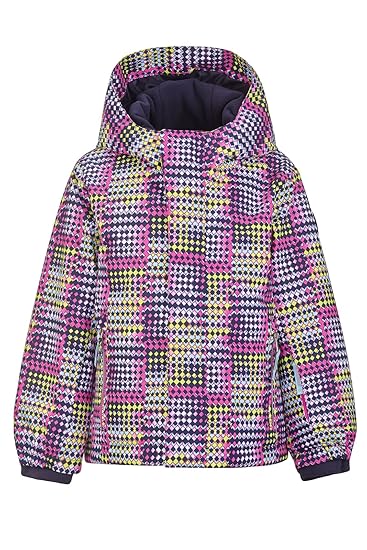 Killtec Mädchen Stripy Mini Skijacke / Funktionsjacke mit Kapuze und Schneefang, GROW UP Funktion - Kindermode die mitwächst