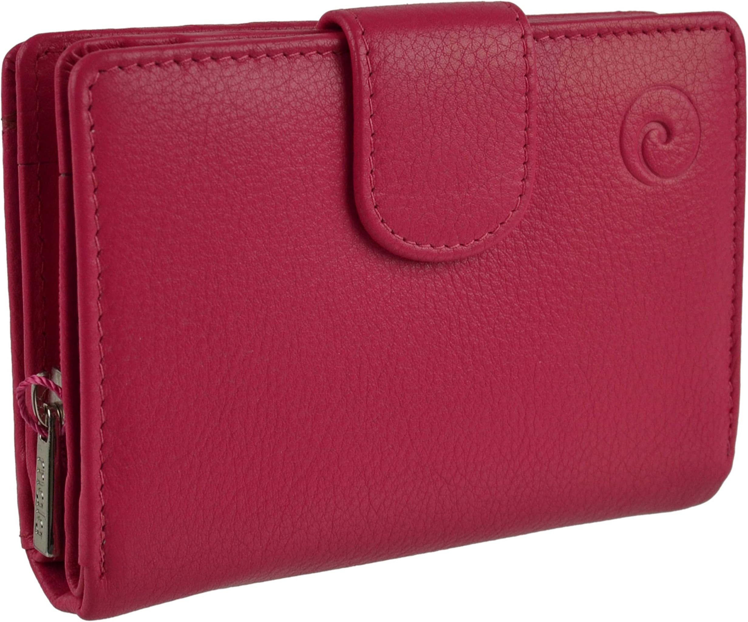 Ladies Compact Leather Tabbed RFID Protection Purse/Wallet by Mala; Origin Collection Classic Gift Boxed