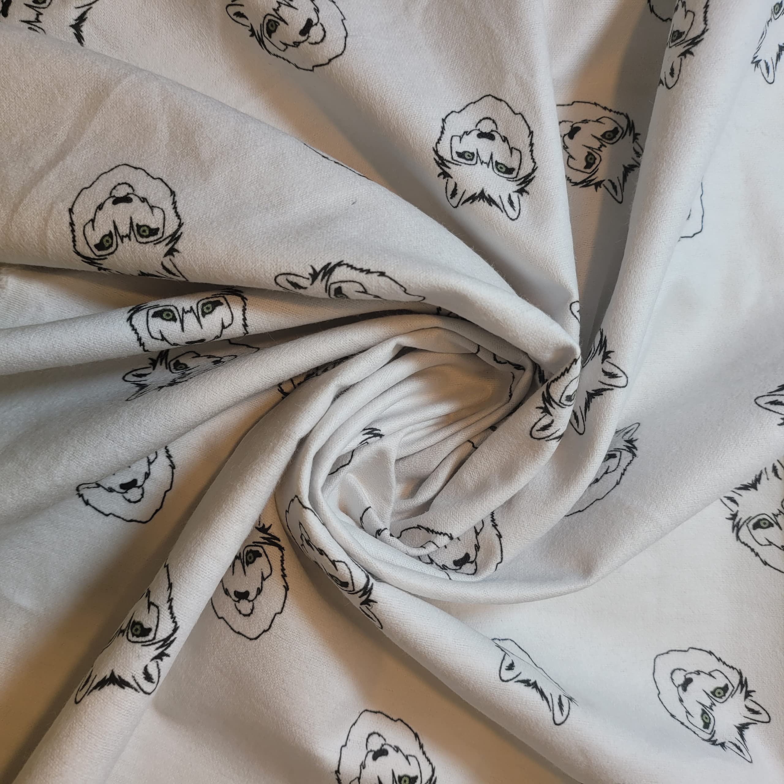 New 100% Brushed Cotton Flannel Fabric Tartan Winceyette Craft Dress Material 44" - 112 cm Wide Sold As 1 Meter Pre - Cut Lengths (Husky Wolf)