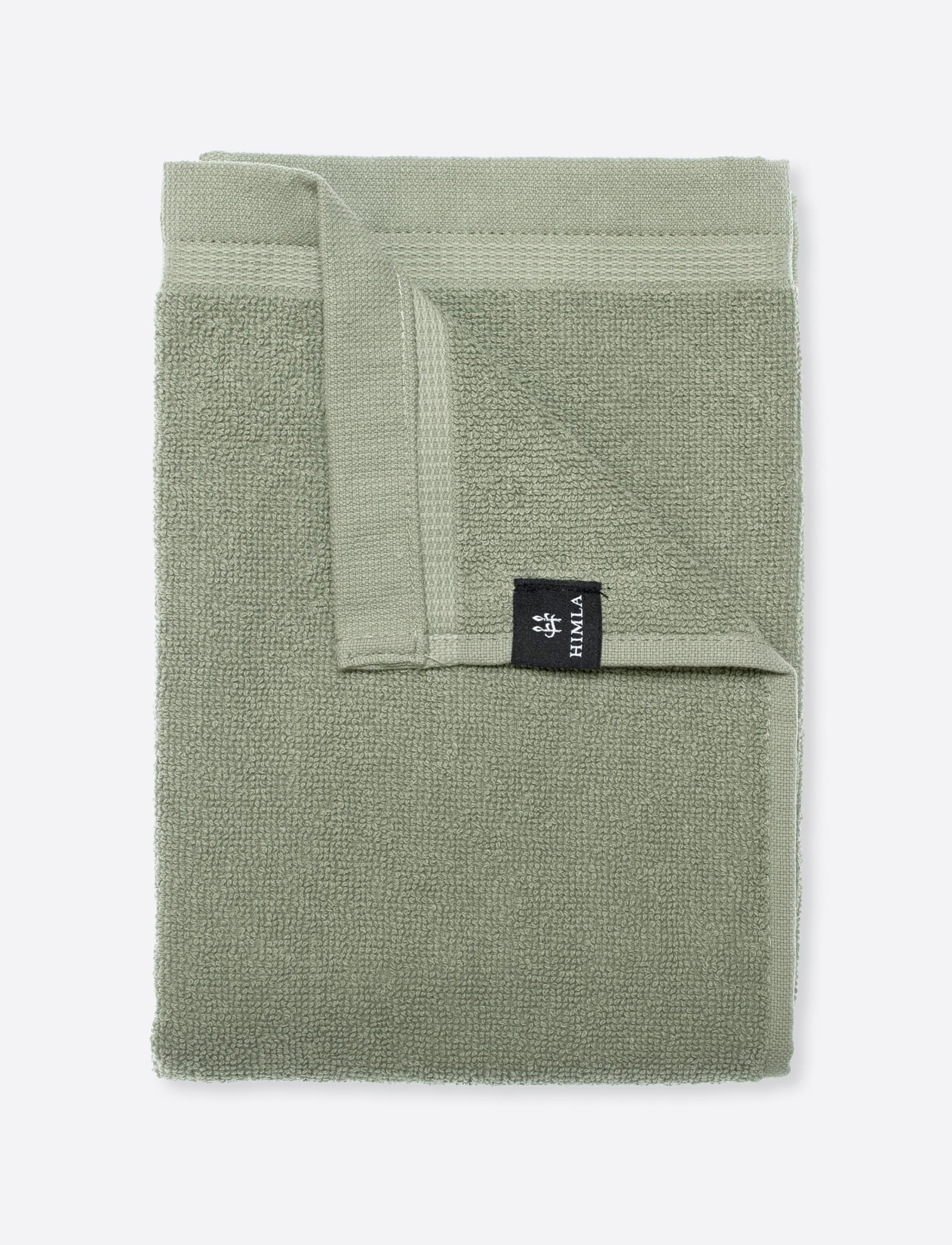 Himla Lina Hand Towel 50 x 70 cm Green Guest Towel Terry Cloth with Hanger Quick-Drying Absorbent - Sage - 70% Cotton 30% Linen - Oeko-Tex