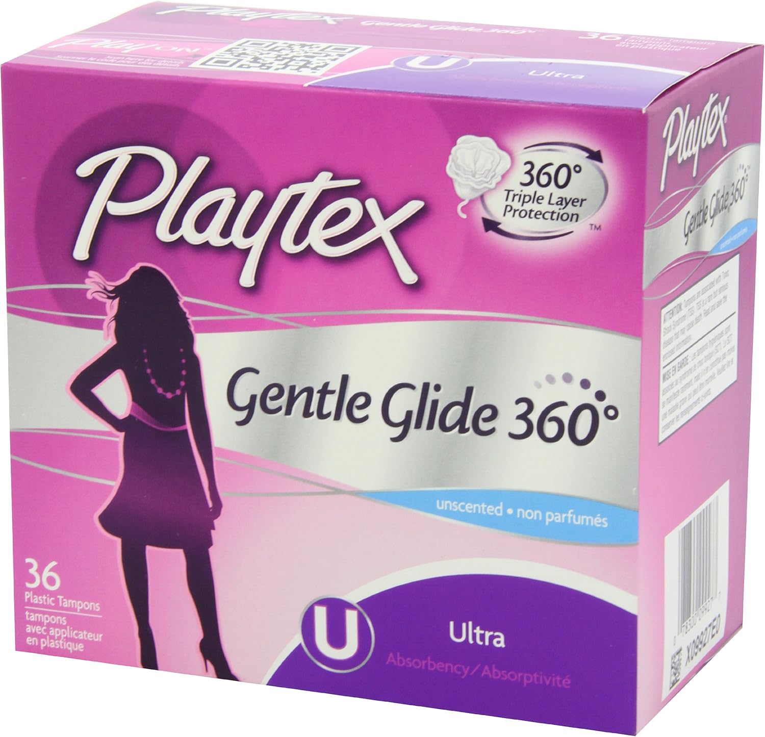 Playtex Simply Gentle Glide Unscented Tampons, Ultra Absorbency, 36 Count (Pack of 1) (Packaging May Vary): Health & Personal Care