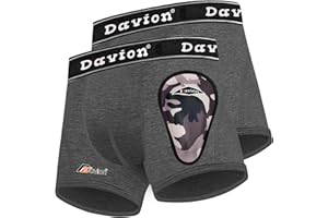 Davion 2-Pack Boys Underwear with Soft Protective Athletic Cup Youth Briefs for Football, Baseball, Lacrosse