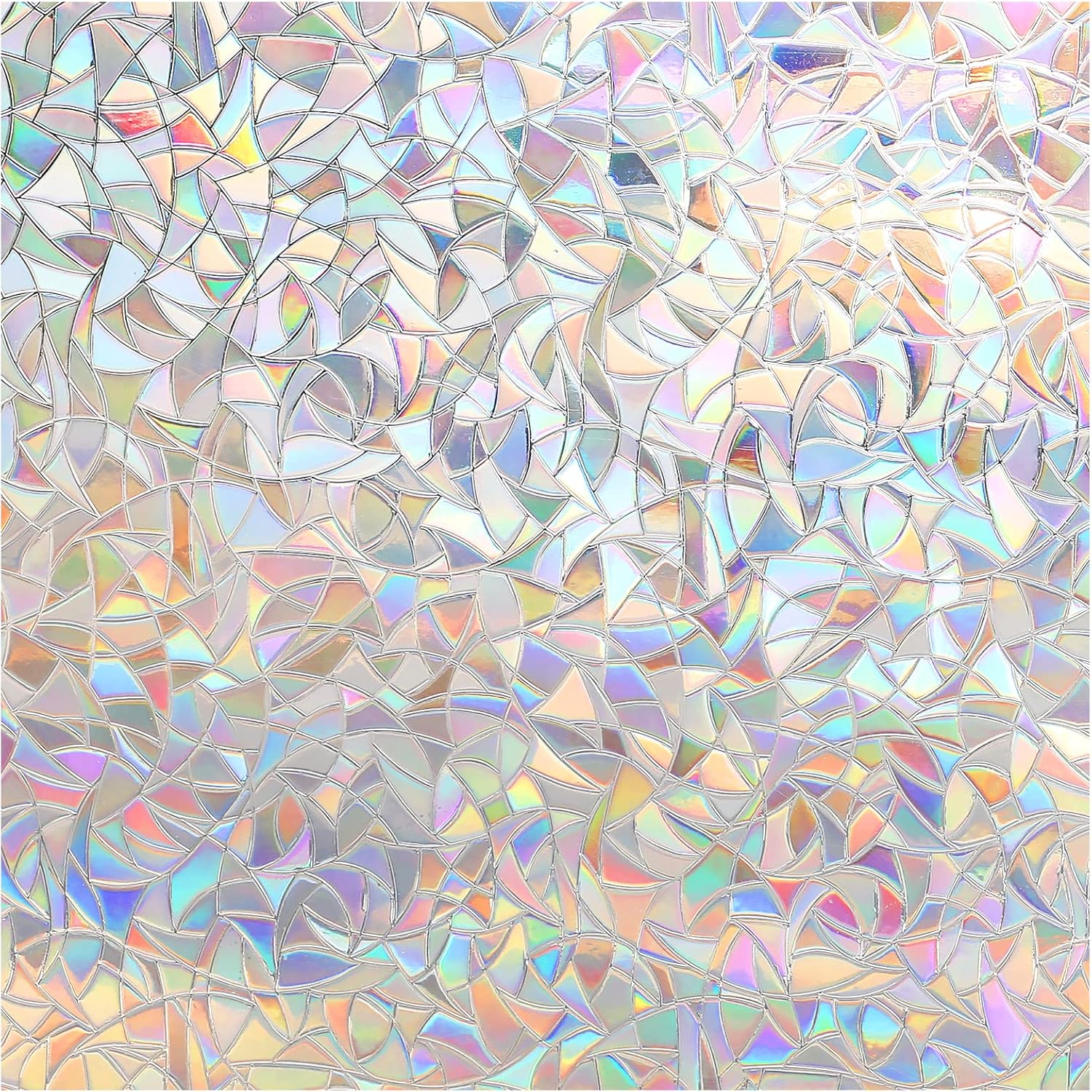 Window Treatments - LUTE Window Privacy Film Rainbow Window Cling, 3D Decorative Stained Glass Window Covering, Static Cling Non-Adhesive Removable Window Sticker Sun UV Blocking Window Decal for Home 17.5 x 78.7 inches