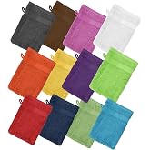 ZUPERIA Premium Bath Mitts - Pack of 12 (6 x 9 Inches) - 100% Cotton European Style Washcloths with Loop - Super Soft and Absorbent Bath Washcloths (Assorted)