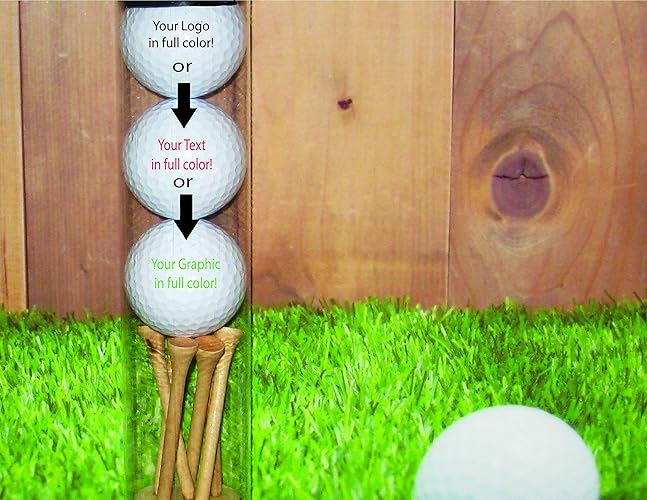 Personalized Set of 3 Golf Balls and 6 Tees Customized to