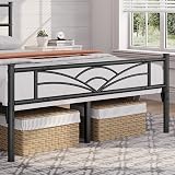 Yaheetech 5ft King Bed Frame Cloud Headboard Metal Slats 32cm Under-bed Black view 5