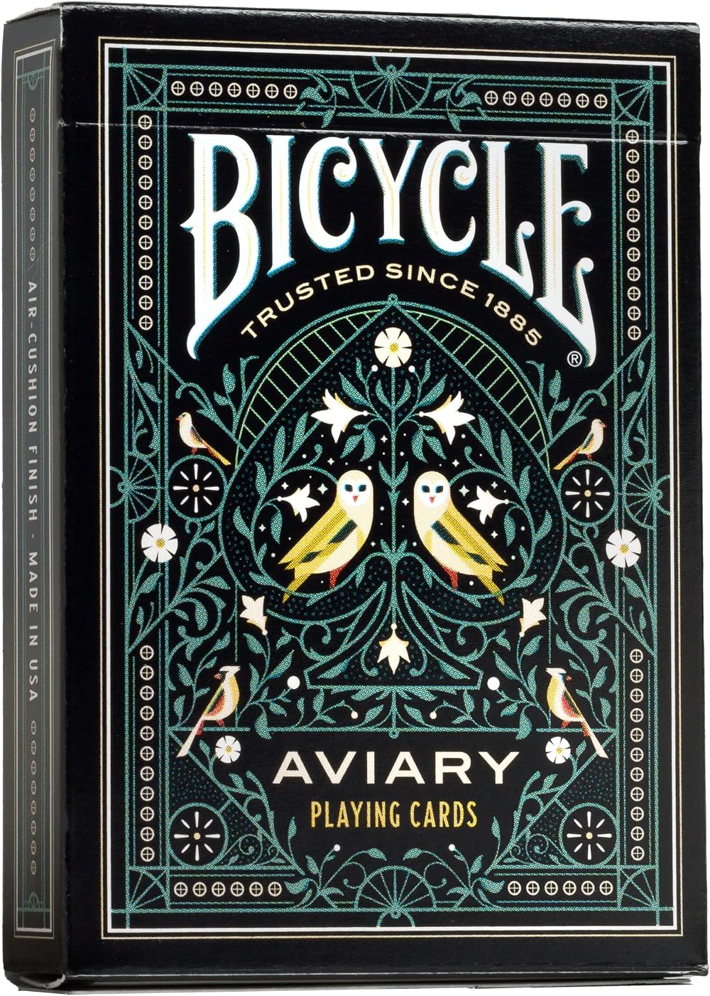 Bicycle Bicycle Aviary Playing Cards Deck Air Cushion Finish Black Green