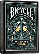 Bicycle Bicycle Aviary Playing Cards Deck Air Cushion Finish Black Green