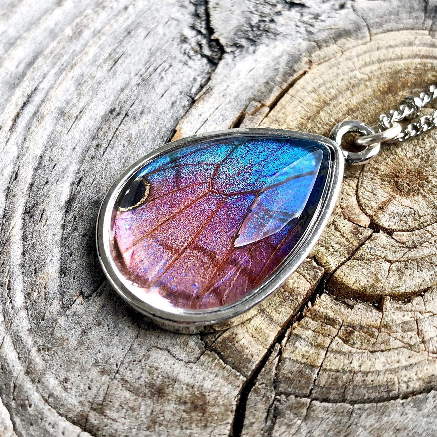 Real butterfly wing jewelry Best friend gift for women Pink