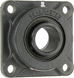 SealmasterSF-32 Standard Duty Flange Unit, 4 Bolt, Regreasable, Felt Seals, Setscrew Locking Collar, Cast Iron Housing, 2" Bore, 6-3/8" Overall Length, 5-1/8" Bolt Hole Spacing Width, 13/16" Flange Height, ±2 Degrees Misalignment Angle