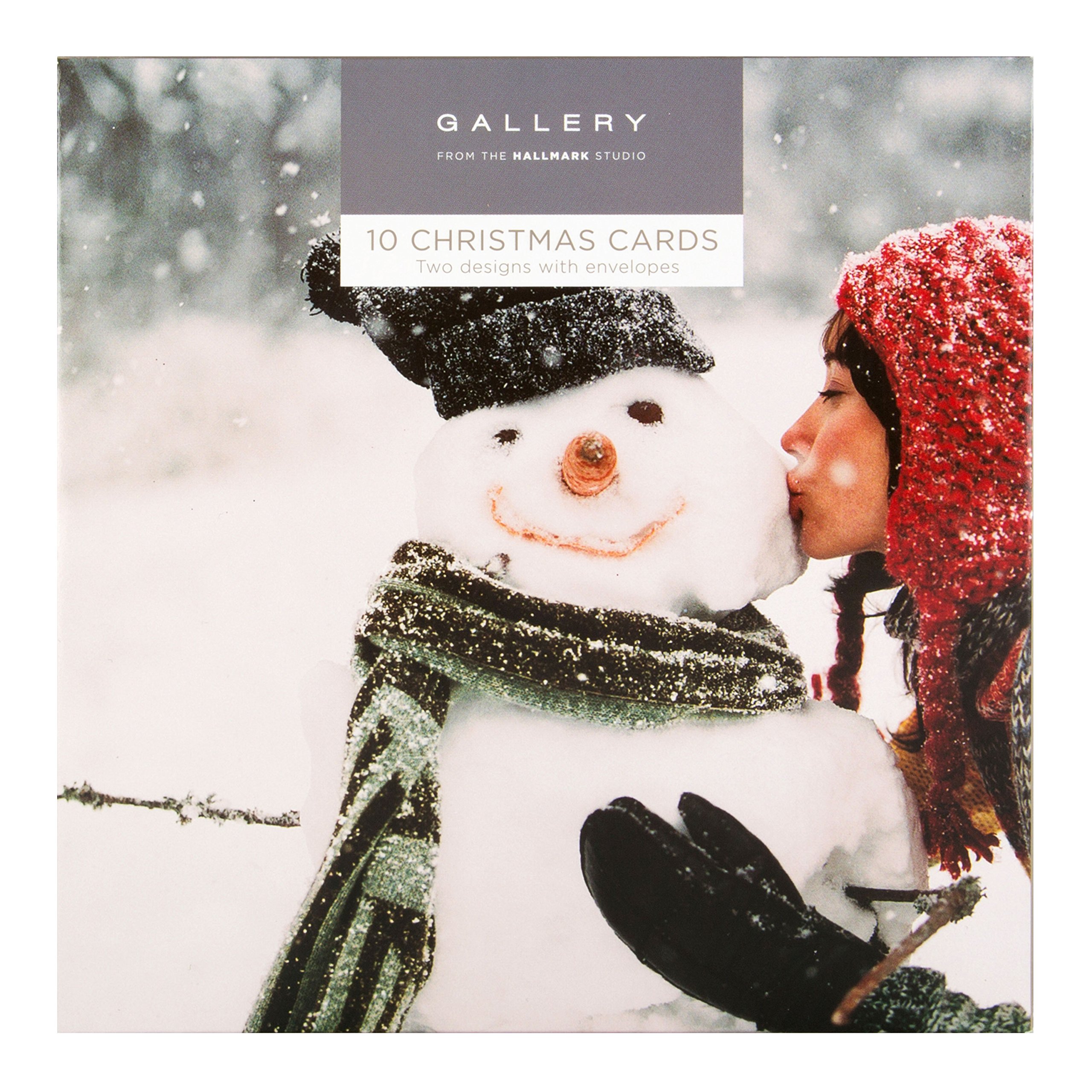 Hallmark Gallery Christmas Card Pack 'Snowman and Tree' - 10 Cards, 2 Designs