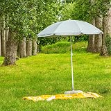 Harbour Housewares Metal Beach Parasol 1.8M x 2M Grey UPF50+ UV Cover view 6