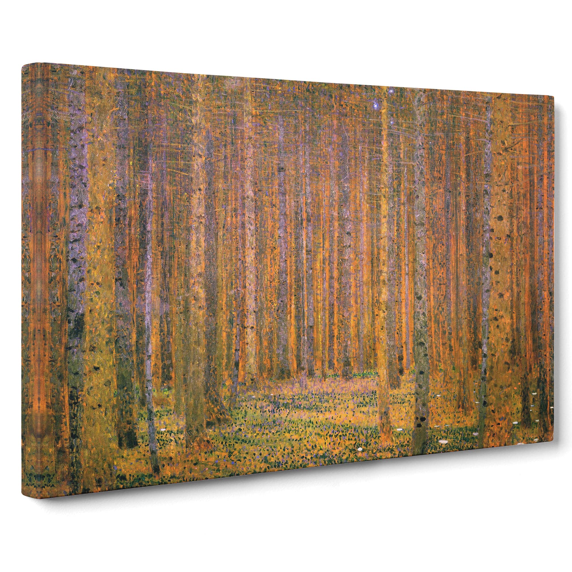 Fir Tree Forest By Gustav Klimt Canvas Print | Gallery Wrapped 30mm Frame Wall Art | 20x14 inches | Ready to Hang | Classic Landscape Picture | Living Room Bedroom Lounge Office