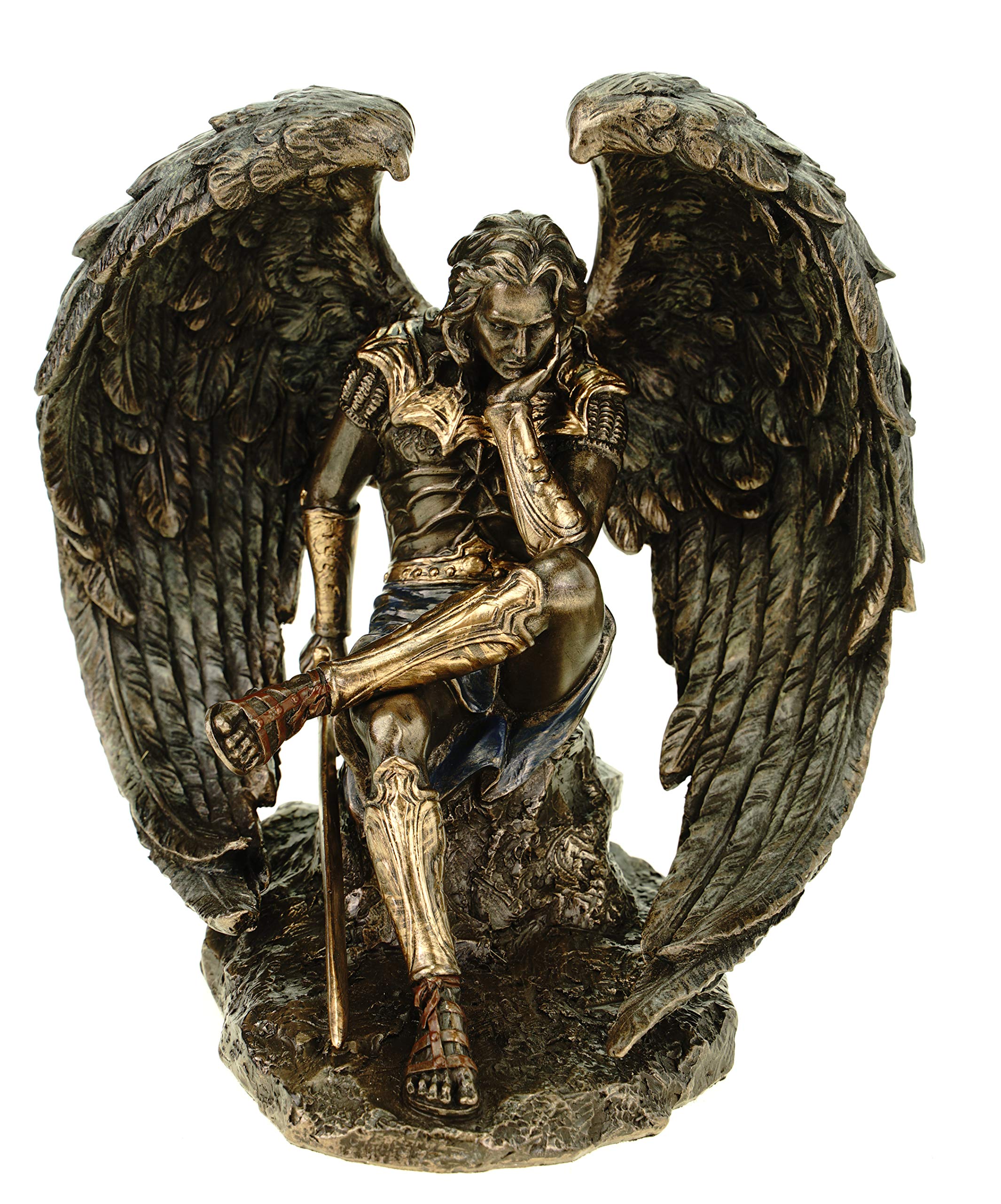 Unbekannt Fallen Angel Lucifer with Sword Bronze Sculpture Satan Devil