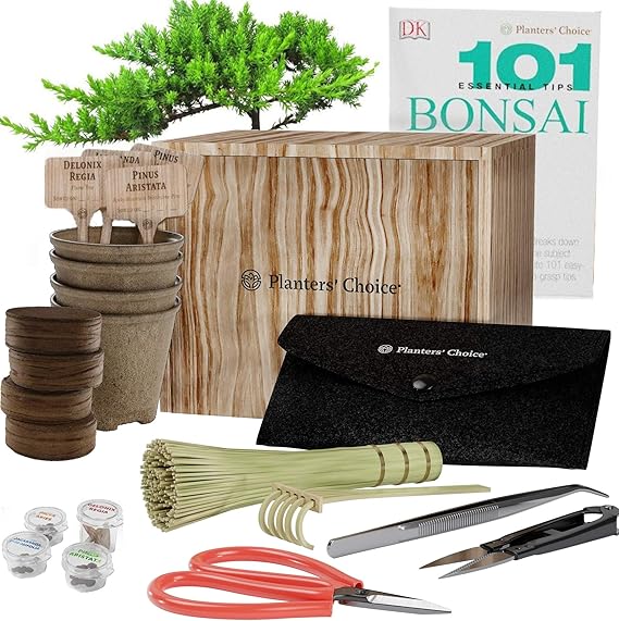 AllinOne Premium Bonsai Tree Kit + 101 Essential Tips Book and