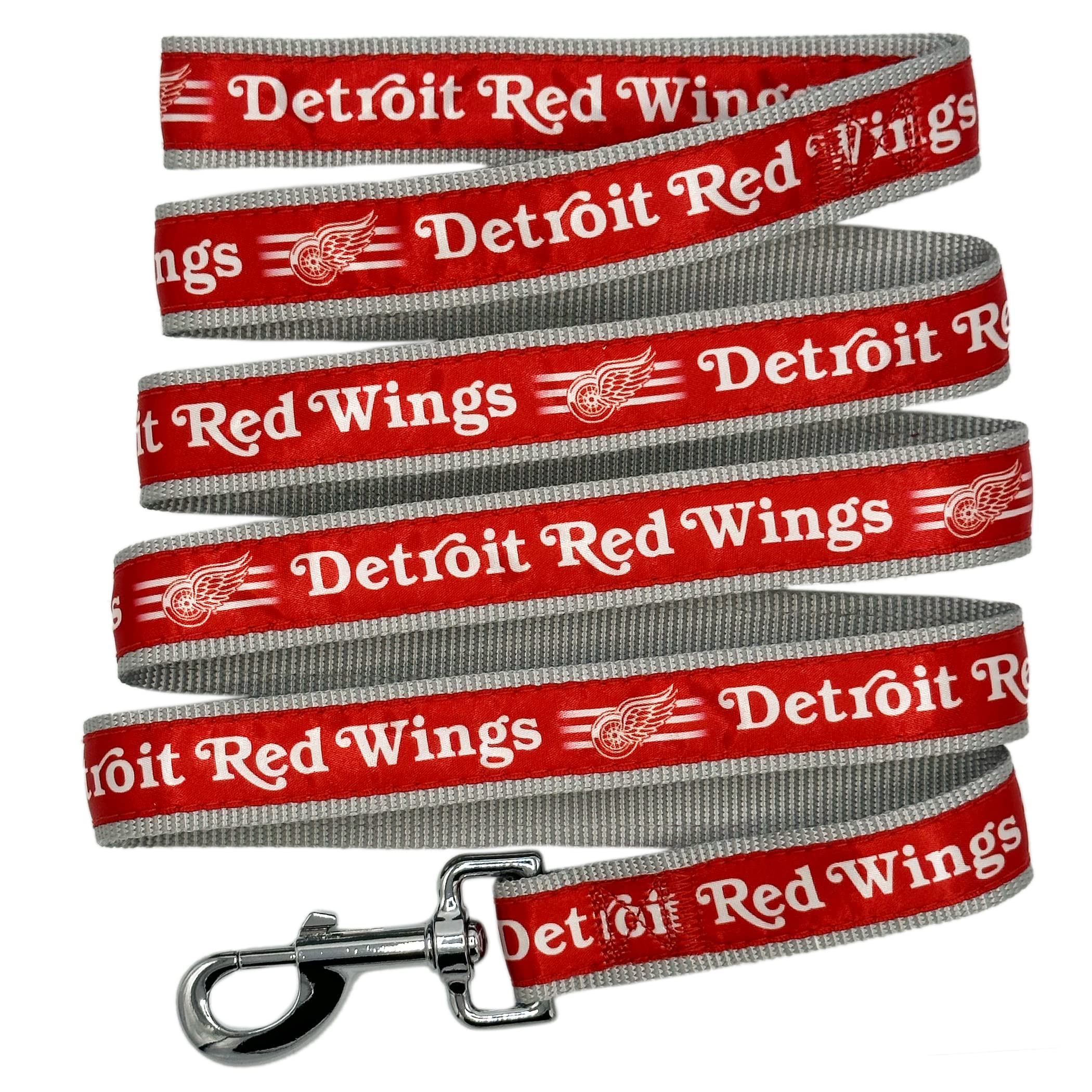 Pets First NHL Detroit RED Wings Leash for Dogs & Cats, Medium. - Walk Cute & Stylish! The Ultimate Hockey Fan Leash!, Medium (4 ft Long x 0.62 in Width) (DRW-3031-MD)