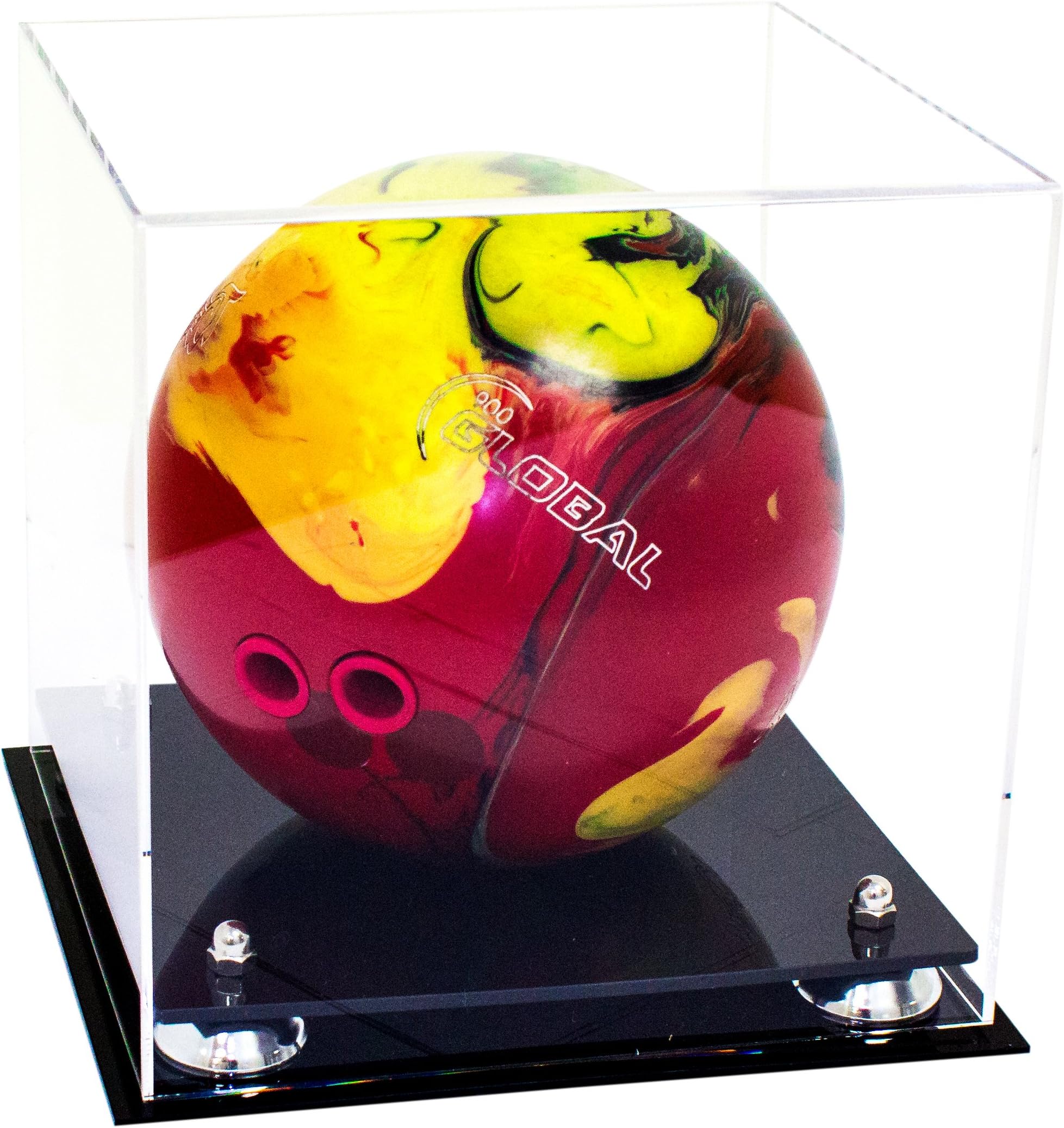 Better Display Cases Acrylic Bowling Ball Display Case with Risers