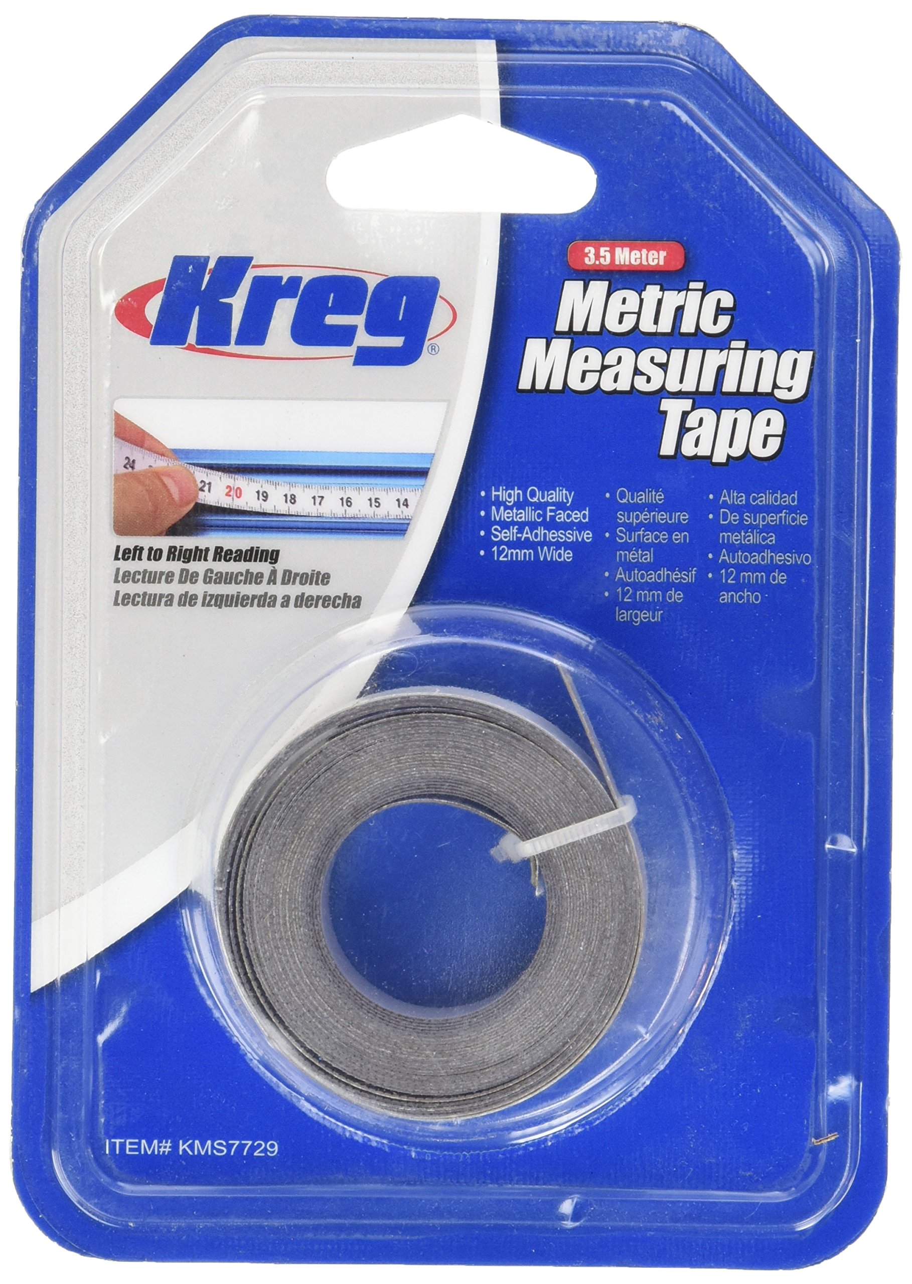 Kreg KMS7729 Self-Adhesive Measuring Tape Metric L-R 3.65m (12')