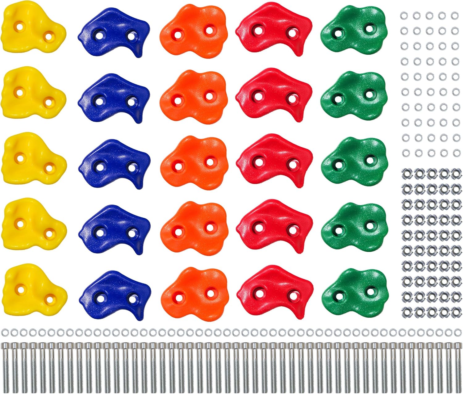 Climbing Monkey Climbing Holds -- 25 Rock Climbing Holds - Premium HD Mounting Hardware Included -- Climbing Rocks for DIY Rock Climbing Wall: Toys & Games