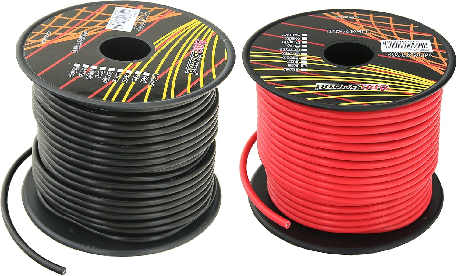 14 Gauge Copper Clad Aluminum CCA Flexible Low Voltage Primary Wire in 100 ft Roll Red Black Combo (200 Feet Total) for Car Audio Video 12 Volt Trailer Harness Wiring (Also Available in 16 Guage): Automotive