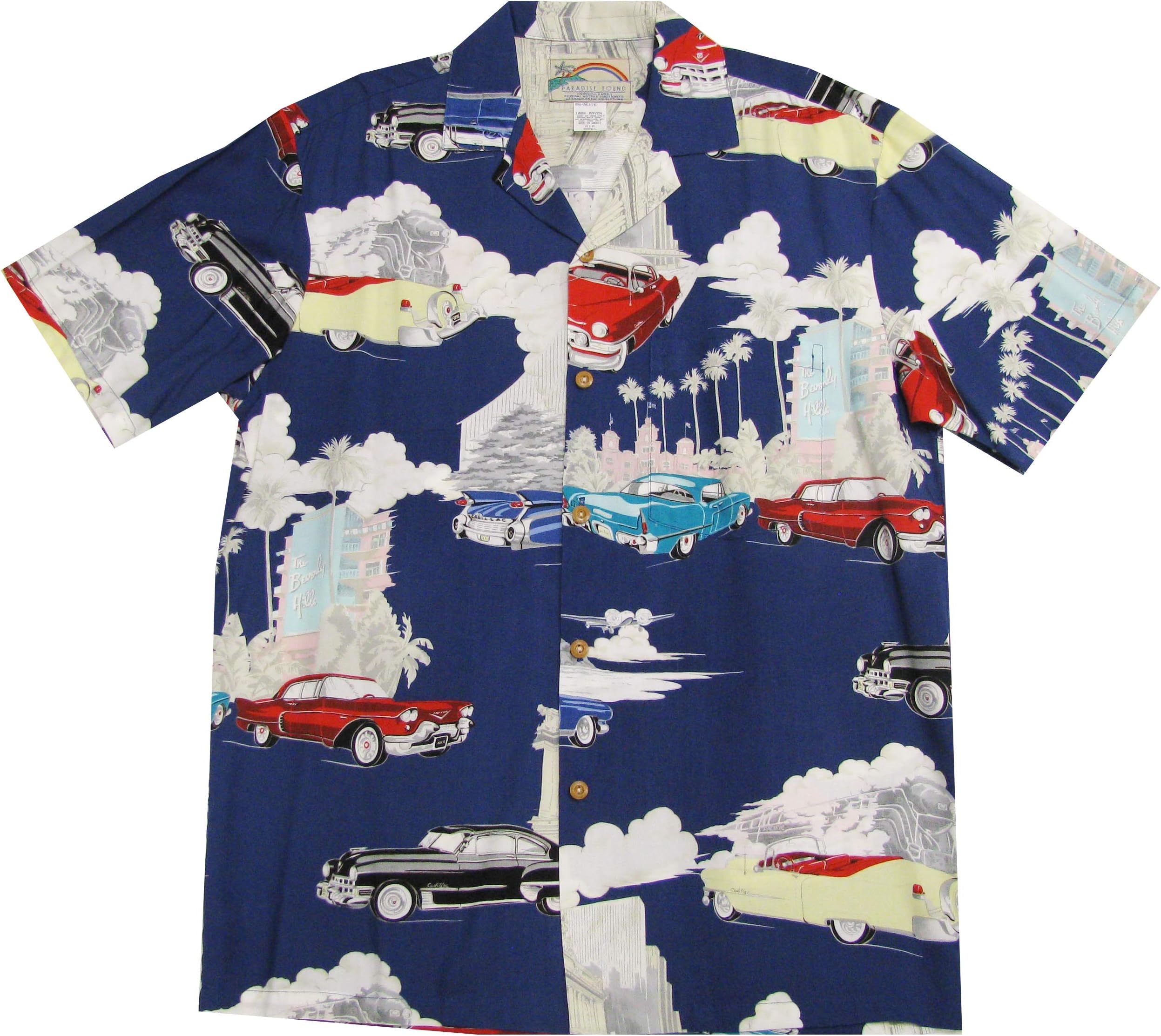 Cadillac Deco Men's Hawaiian Aloha Rayon Shirt